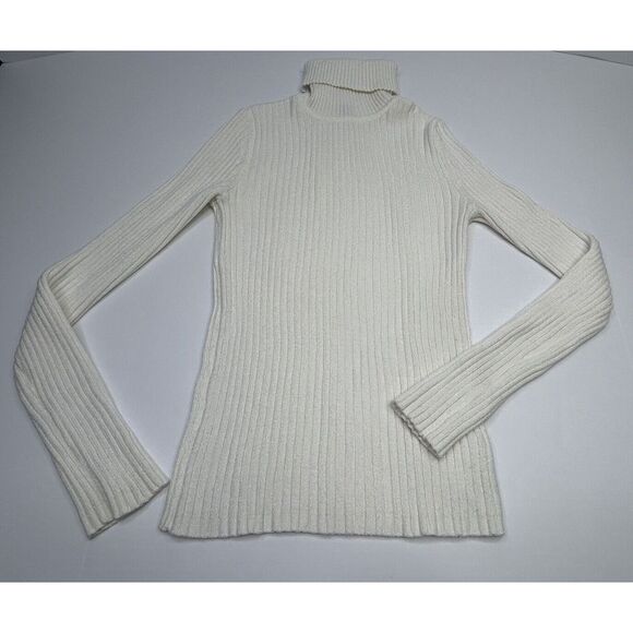 Express Tops - EXPRESS Ribbed Turtleneck Long Sleeve Knit Shirt Women's Small Beige